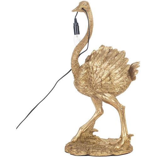 8433933287088 - Signes Grimalt - Möbel Desktop -Lampe Straußlampenlampen Goldene Lampen 22x35x68cm 28708 - Dorado