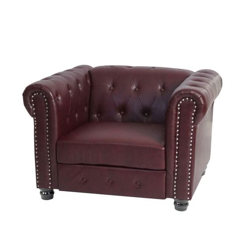 4057651205779 - Luxus Sessel Loungesessel Relaxsessel Chesterfield Kunstleder ~ runde Füße ro
