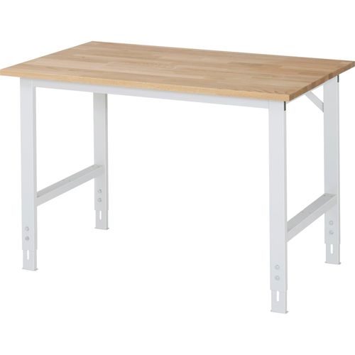 4040376796851 - Arbeitstisch höhenverstellbar Gestell 60 x 30 mm Buchenplatte massiv BxT 1250 x 800 mm lichtgrau RAU 4040376796851 - Arbeitstisch höhenverstellbar Gestell 60 x 30 mm Buchenplatte massiv BxT 1250 x 800 mm lichtgrau RAU