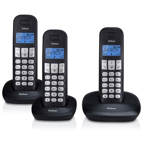 8712412675364 - PDX-1130 - DECT-Telefon mit 3 Mobilteilen schwarz