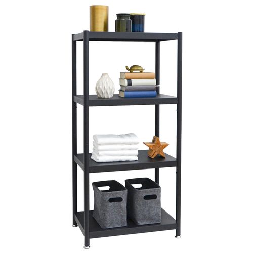 4057216045321 - Shelfr - Industrial Design Metallregal 61x41x130 Standregal 4 Ebenen Metall Regal Schwarz - schwarz