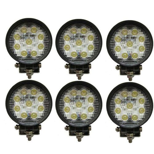 0793579951001 - Planet Shop - 6x Spotlight 27W Runde Led Arbeitslicht 9 Led 3W Tiefe Auto Boot