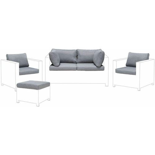 4251682232487 - Beliani - Set Kissenbezüge für Loungeset Grau Polyester 4-Sitzer Gartenset Sitz- und Rückenkissenbezüge Gartenmöbel Gartensessel Gartensofa - Grau