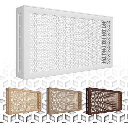 4251874653533 - Hexim - Heizkörperverkleidung Ilona Lüftungsgitter modern hdf mdf Holz foliert 90 120 150cm - Stella Kollektion Eiche Vintage Frontblende - 90x60cm