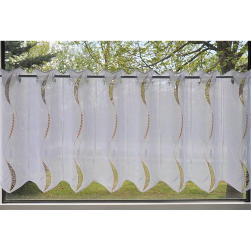 4028298307157 - Panneaux STICKEREIEN PLAUEN Elina Gr 4 weiß (weiß terra) B193cm H45cm Voile Polyester Gardinen