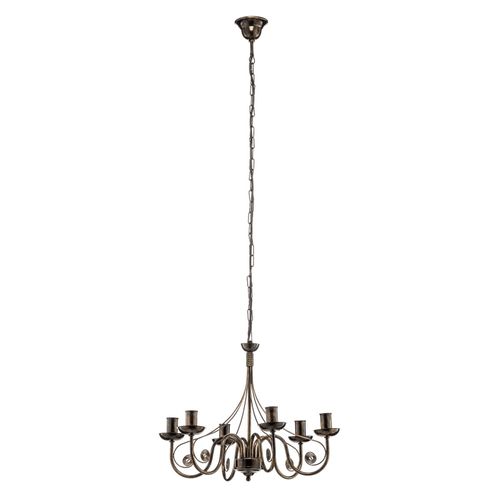 5907687422475 - Lamkur Lighting - Lamkur Donato Kronleuchter mit Stoffschirmen Schwarz 6x E14