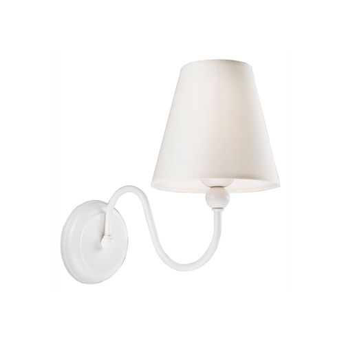 5907687422338 - Lamkur Lighting - Lamkur Bouli Wandleuchte mit Schirm mit Stoffschirm weiß 1x E27