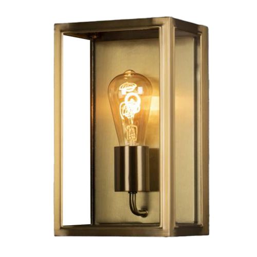 7318307347807 - Konstsmide Lighting - Konstsmide Wandleuchte Carpi in Messing E27 IP44 180mm - yellow