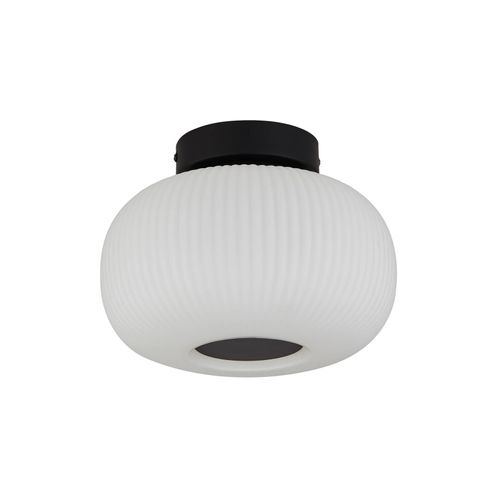 5053423163826 - - Suchscheinwerfer Lumina 1 Light Ceiling Flush mit mattiertem Rippenglas