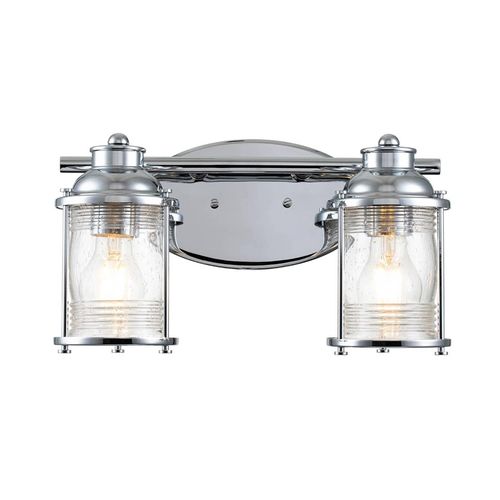 5024005577218 - Elstead - Lighting QN-ASHLANDBAY2-PC-BATH quintiesse Wandleuchte Ashland Bay E27 2x40W IP44 Chrom poliert geripptes Glas klar H206cm B362cm