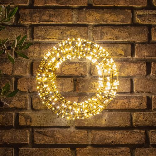 8720512260205 - Christmas United LED-Weihnachtskranz gold 400 LEDs Ø 30cm