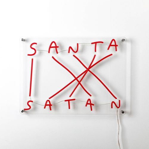 8008215130064 - SELETTI Santa-Satan LED-Deko-Wandleuchte rot