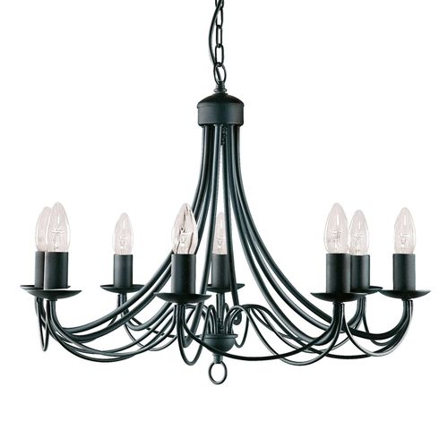 5013874221056 - Maypole - 8 Light Chandelier Black Finish E14 - Searchlight