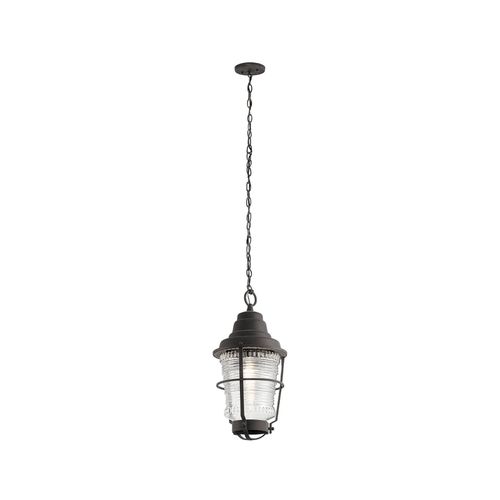 5024005666912 - Elstead Lighting QN-CHANCE-HARBOR8 QUINTIESSE Hängeleuchte Chance Harbor E27 1x40W IP44 Zink vorbewittert geripptes Glas klar H552-2118cm Ø221cm