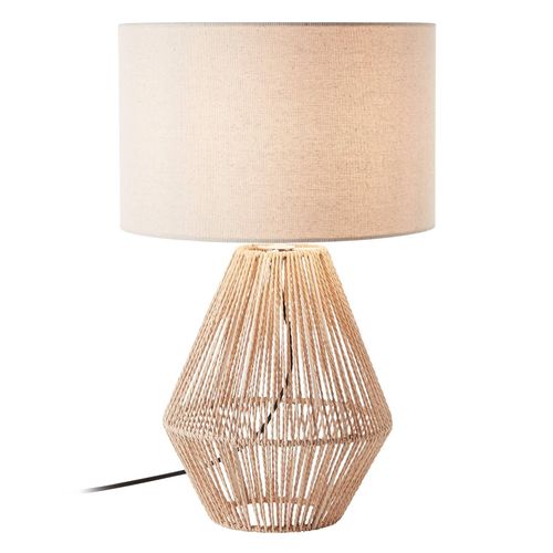 4004353391835 - Lampe Laraine Tischleuchte natur beige 1x A60 E27 42W Mit Schnurzwischenschalter - braun - Brilliant