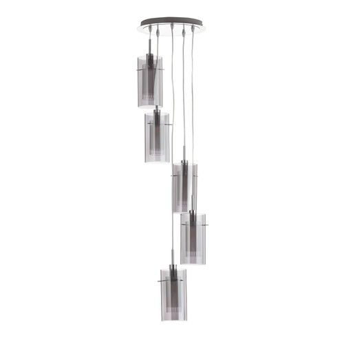 5053423018997 - Duo 2 - 5 Light Spiral Cluster Anhänger Chrom Smoked Glass Five E14 - Searchlight