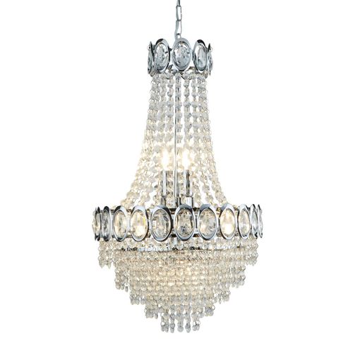 5053423023045 - Louis Philipe - 6 Light Chandelier Chrome Finish E14 - Searchlight