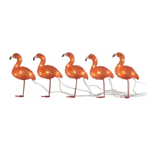 7318302678036 - Weihnachtsfigur KONSTSMIDE Dekofiguren Gr B 125 cm orange Weihnachtsengel Weihnachtsfiguren LED Acryl Flamingos 5er-Set 40 bernsteinfarbene Dioden