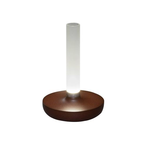 7318308279732 - - led Außentischleuchte und Blumenvase biarritz mit Akkubetrieb Rost Höhe 20cm