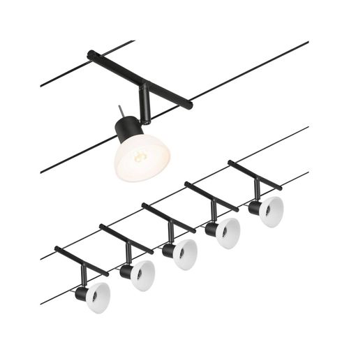 4000870944509 - 94450 Seilsystem Set Sheela Schwarz mattChrom 5 Spots ohne Leuchtmittel max10W GU53 dc 60VA - Paulmann