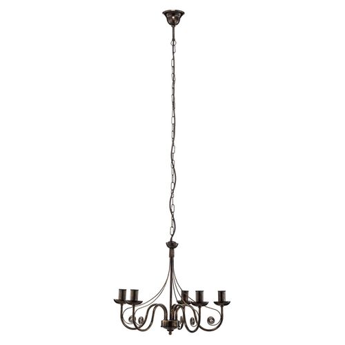 5907687422468 - Lamkur Lighting - Lamkur Donato Kronleuchter mit Stoffschirmen Schwarz 5x E27