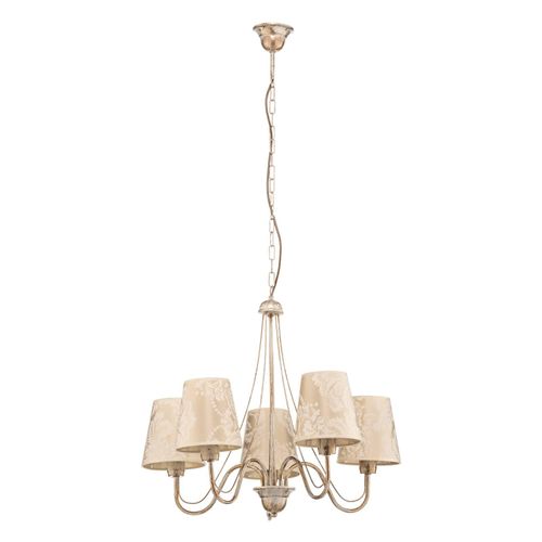 5902349216645 - Helam Lighting - Helam malbo Mehrarmige Kronleuchter mit Schirmen Weiß Gold 65cm