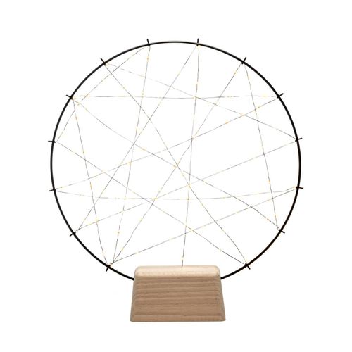 7318307837872 - F (A bis G) LED Dekolicht KONSTSMIDE Weihnachtsdeko Lampen Gr 100 flammig Höhe 395 cm 1 St schwarz Dekofiguren LED Metallsilhouette kleiner Ring mit Holz-Fuß