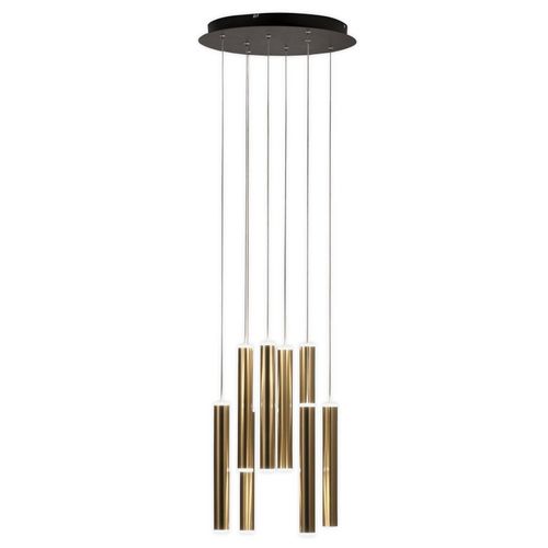 8019282533382 - Fabas Luce Lighting - Fabas Luce Prado LED-Cluster-Pendel-Deckenleuchte Schwarz   Messingglas satiniert