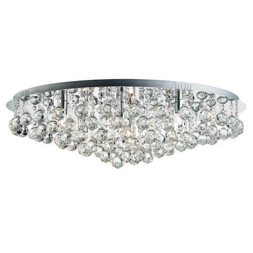 5053423061863 - Hanna - 8 Light Round Ceiling Semi Flush Light Chrom mit Kristallkugeln G9 - Searchlight