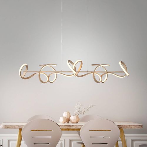 4043689959890 - Led Pendelleuchte Curls in Gold 4x 102W 5320lm - Gold - Leuchten Direkt