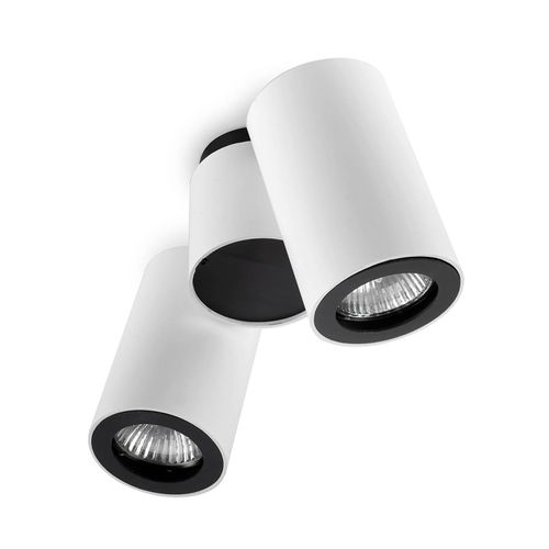 8435111088166 - Leds-C4 Pipe - 2 Licht doppelt verstellbare Deckenleuchte Weiß Schwarz GU10