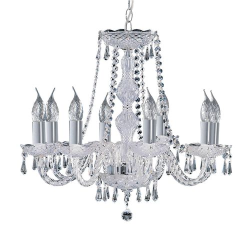 5013874135261 - Hale - 8 Light Crystal Chandelier Chrome Finish E14 - Searchlight