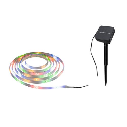 4000870788974 - LED Stripe Solar 3m inkl Dämmerungssensor und Akku 3m IP44 03W 16LEDs m RGB