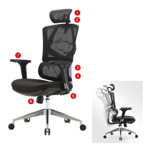 4057651532097 - Bürostuhl MCW-J89 Schreibtischstuhl ergonomisch Lordosenstütze hohe Rückenlehne 3D-Armlehnen ~ gepolstert schwarz