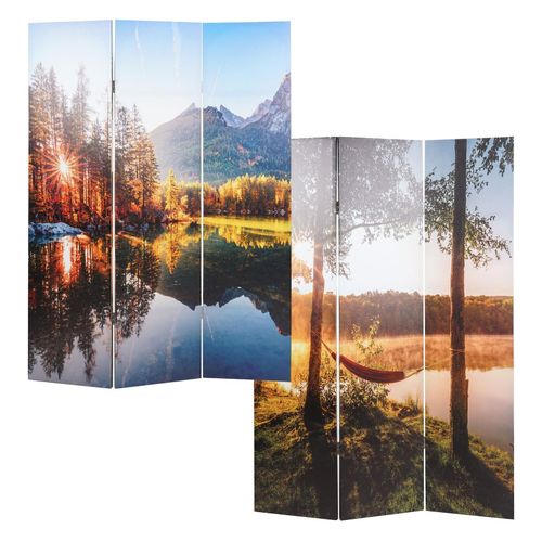 4057651565910 - Foto-Paravent mit Schallschutz MCW-L55 akustischer Raumteiler Trennwand Sichtschutz MVG ~ 180x122cm Waldsee 4057651565910 - Foto-Paravent mit Schallschutz MCW-L55 akustischer Raumteiler Trennwand Sichtschutz MVG ~ 180x122cm Waldsee