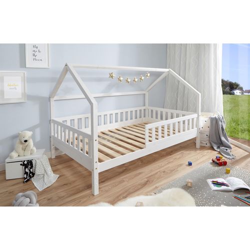 4251105959311 - TiCAA Kinderbett Hausbett Kay 90x200 Kiefer weiß