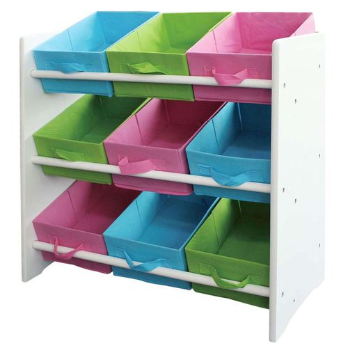 4052826144914 - Buntes Kinderregal Regal für Kinder Holz 9 Ablageflächer mit Boxen
