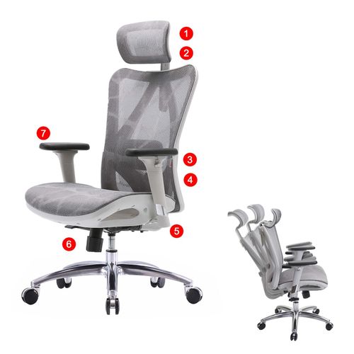 4057651532431 - Bürostuhl MCW-J87 Schreibtischstuhl ergonomisch verstellbare Armlehne 150kg belastbar ~ Bezug grau Gestell weiß