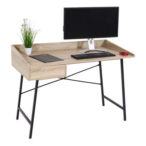 4057651533841 - Schreibtisch MCW-J97 Bürotisch Computertisch Schublade 3D-Struktur 98x114x60cm FSC-zertifiziert ~ Eiche-Optik 4057651533841 - Schreibtisch MCW-J97 Bürotisch Computertisch Schublade 3D-Struktur 98x114x60cm FSC-zertifiziert ~ Eiche-Optik