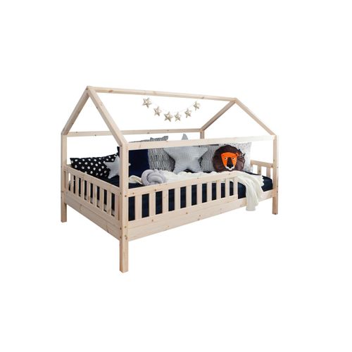 4251105962861 - TiCAA Kinderbett Hausbett Kay 140x200 Kiefer natur