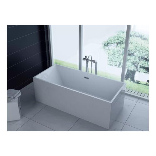 4260307168315 - PureHaven freistehende Luxus Acryl-Badewanne 170x80cm elegant inkl Siphon und Überlaufschutz leicht zu pflegende Oberfläche extra starker Rahmen Weiß - versch Ausführungen