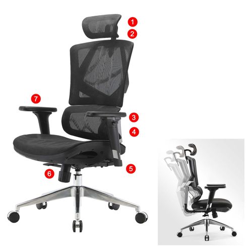 4057651532387 - Bürostuhl MCW-J89 Schreibtischstuhl ergonomisch Lordosenstütze hohe Rückenlehne 3D-Armlehnen ~ Mesh schwarz