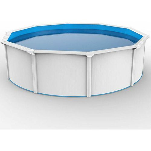 9008748121415 - Stahlwand Swimming Pool Set Nuovo de Luxe weiß   blau ø 360 x 120 cm ohne Zubehörset - Steinbach