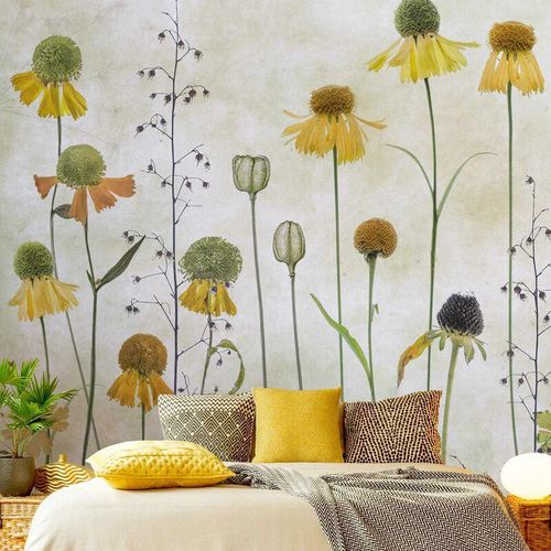 4063307944374 - Micasia - Fototapete - Zarte Helenium Blüten - Fototapete Quadrat Größe HxB 288cm x 288cm