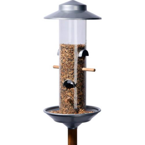 4042085288207 - Luxus-vogelhaus - Silberfarbener Futterspender mit Acylglassilo inkl Holz-Ständer 165 x 165 x 138 cm Kunststoff 4042085288207 - Luxus-vogelhaus - Silberfarbener Futterspender mit Acylglassilo inkl Holz-Ständer 165 x 165 x 138 cm Kunststoff