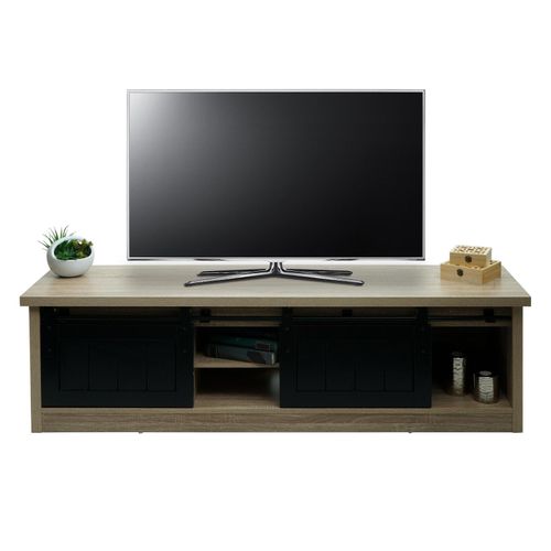 4057651566962 - TV-Rack MCW-K75 Fernsehtisch TV-Board Schiebetüren Staufächer Holz-Optik Industrial Metall 43x150x40cm ~ naturfarben 4057651566962 - TV-Rack MCW-K75 Fernsehtisch TV-Board Schiebetüren Staufächer Holz-Optik Industrial Metall 43x150x40cm ~ naturfarben