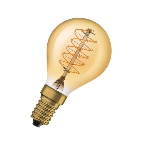 4058075761438 - OSRAM Vintage 1906 LED-Lampe mit Gold-Tönung 34W 250lm klassische Tropfenlampe (Classic P) mit E14-Sockel warmweiße Lichtfarbe spiralförmiges