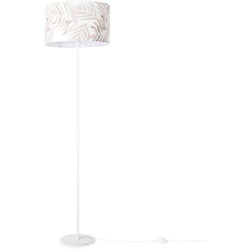 4061981180620 - Stehlampe Lampe Leselampe Kinderzimmer Deko Wohnzimmer Büro Lampenschirm Palme Grün (Ø38cm) Stehleuchte - Weiß - Paco Home