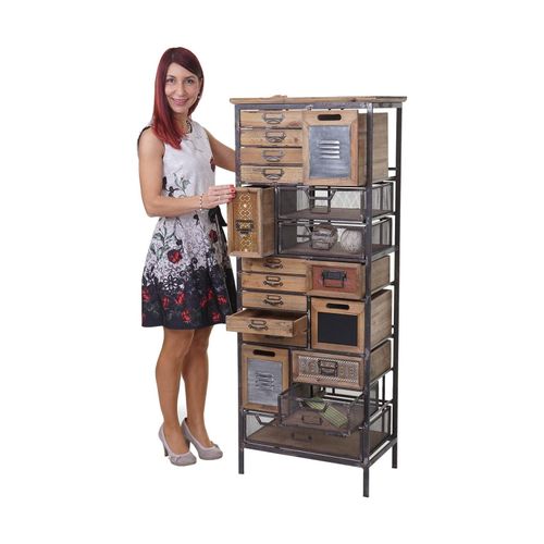4057651171296 - Apotheker-Schrank MCW-A43 Kommode Tanne Holz massiv Vintage Shabby-Look 143x56x33cm