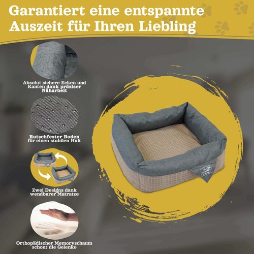 4260307167554 - DEAR DARLING DD-06 Luxus Hundebett Katzenbett Braun Anthrazit Gr S 40x40cm Memoryschaum Matratze 4260307167554 - DEAR DARLING DD-06 Luxus Hundebett Katzenbett Braun Anthrazit Gr S 40x40cm Memoryschaum Matratze